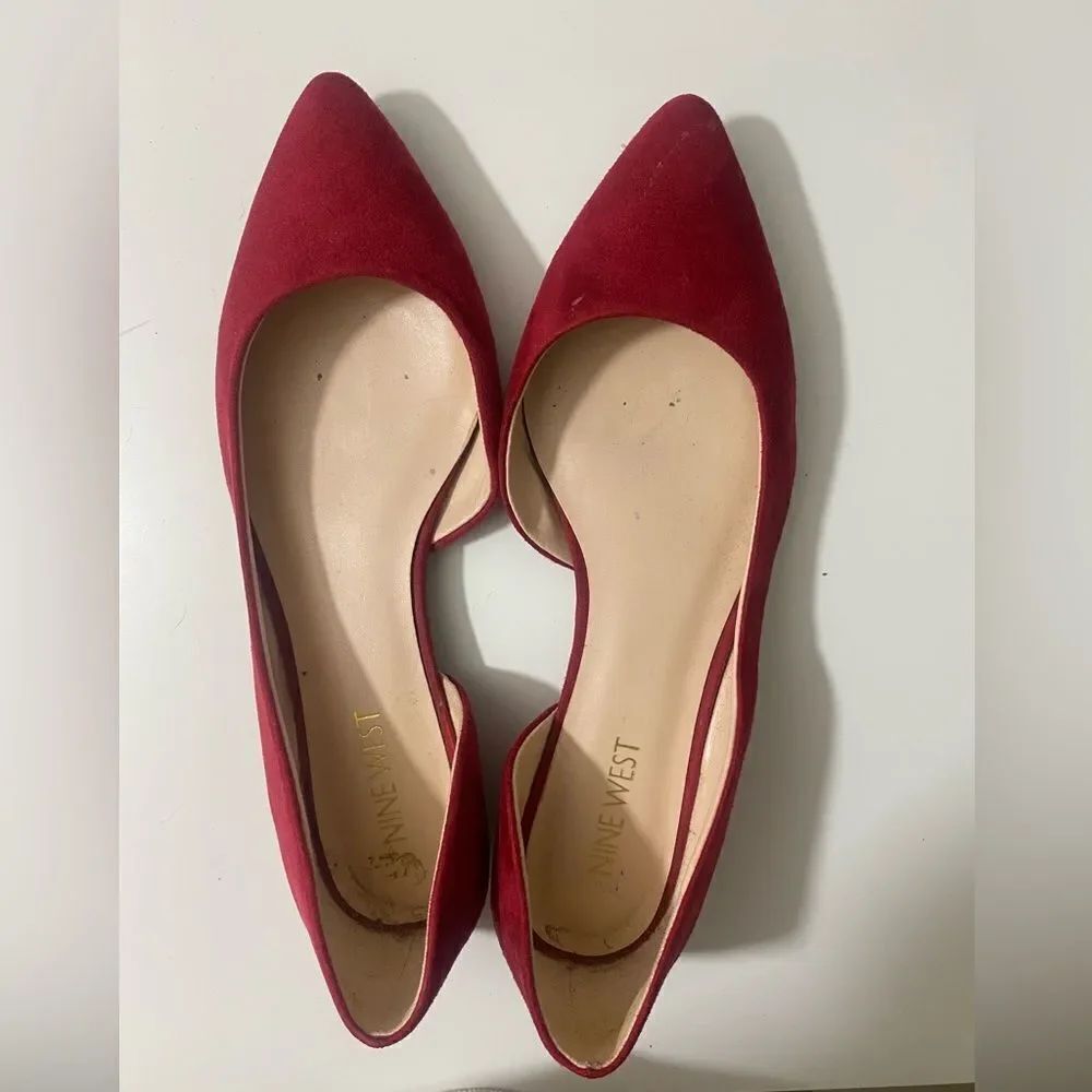 Red Suede Flats - Picture 6 of 9
